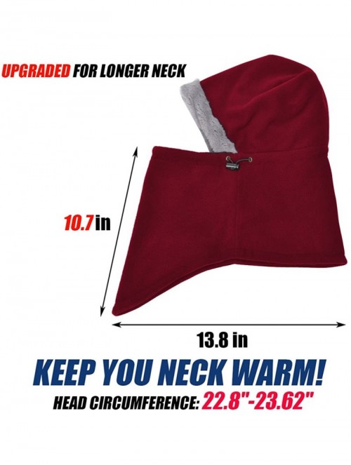 Balaclavas Heavy Fleece Unisex Balaclavas- Ski Face Mask- Winter Neck Warmer Protective Headgear - Burgundy Red - CU18G3T9H0D...