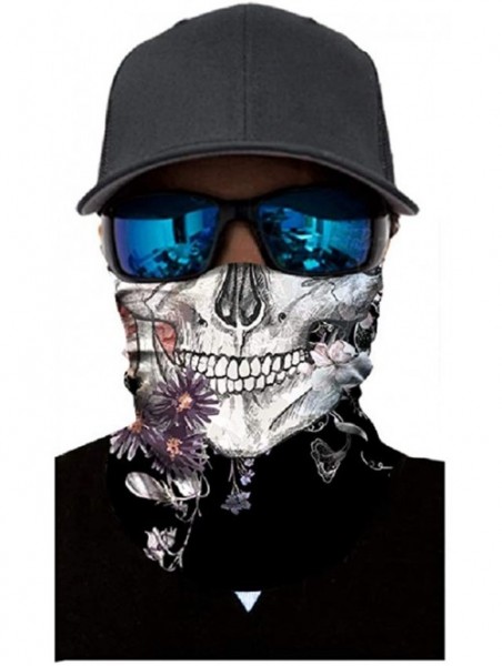 Balaclavas Unisex 3D Skull Printed Balaclava Headwear Multi Functional Face Mask for Outdoor Cycling Riding Motorcycle - C719...