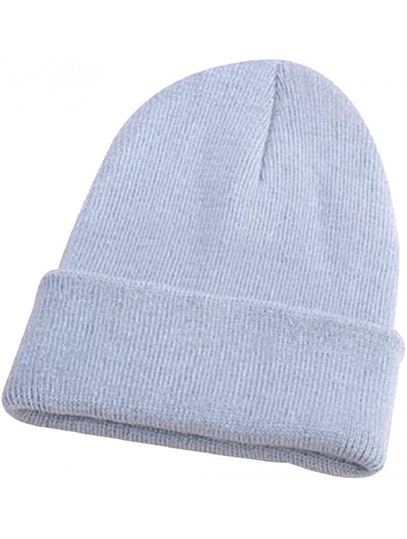 Skullies & Beanies Men Women Beanie Knit Cap Hip-Hop Winter Warm Elastic Cuff Hat - Light Grey - C912O2MNO48 $10.27