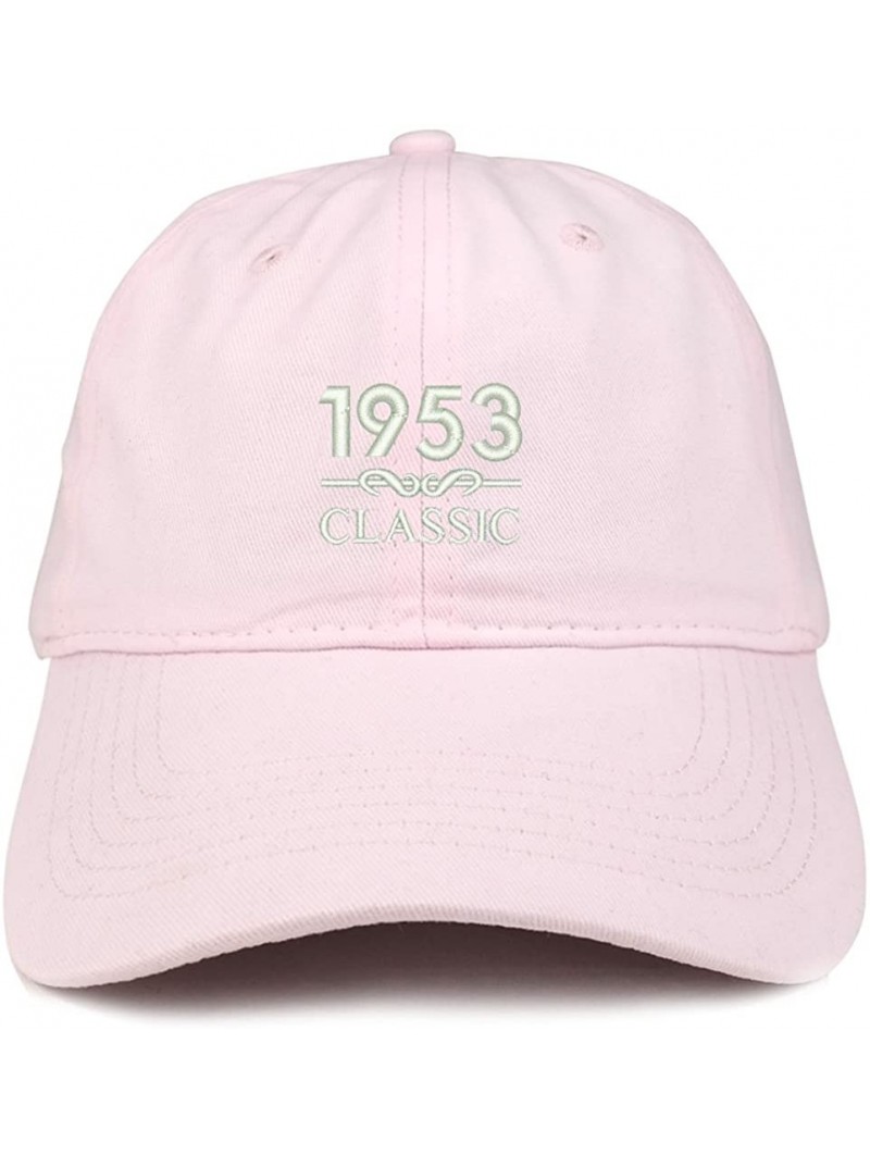 Baseball Caps Classic 1953 Embroidered Retro Soft Cotton Baseball Cap - Light Pink - CU18CO9DWK4 $19.77