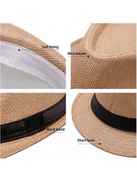 Fedoras Mens Fedora Hats for Men - Fedora Hat Panama Hat Straw Hat Trilby Hat Summer Hat (Pack of 3) - C118CIDG7HE $35.89