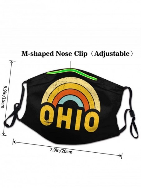 Balaclavas Unisex Ohio Represent (2) Half Face Mouth-Muffle for Mens Womens Thick Washable Face Covers - 8 Black - C0199GQT4Q...