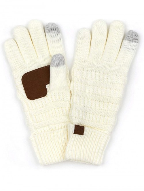Skullies & Beanies Sherpa Lining Winter Warm Knit Touchscreen Texting Gloves - 2 Tone Turqouise $14 - CX18Y5D7TSY $20.95