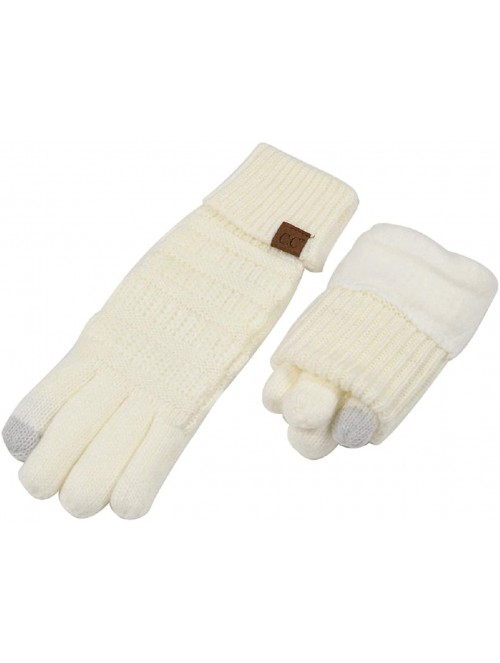 Skullies & Beanies Sherpa Lining Winter Warm Knit Touchscreen Texting Gloves - 2 Tone Turqouise $14 - CX18Y5D7TSY $20.95