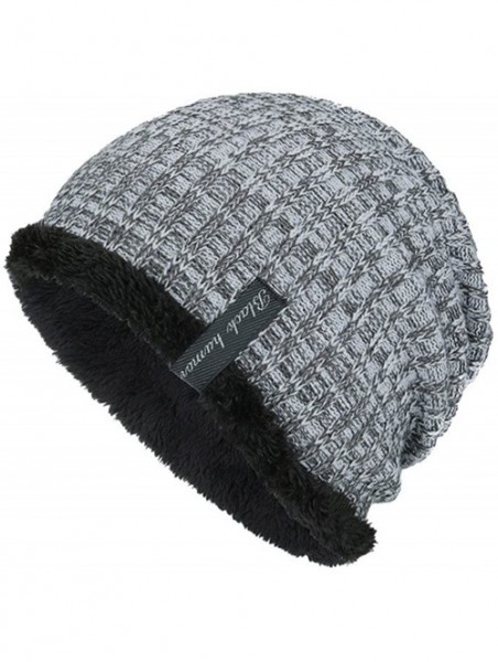 Berets Unisex Knit Cap Hedging Head Hat Beanie Cap Warm Outdoor Fashion Beret - Gray - CM18I9KWOLY $8.49