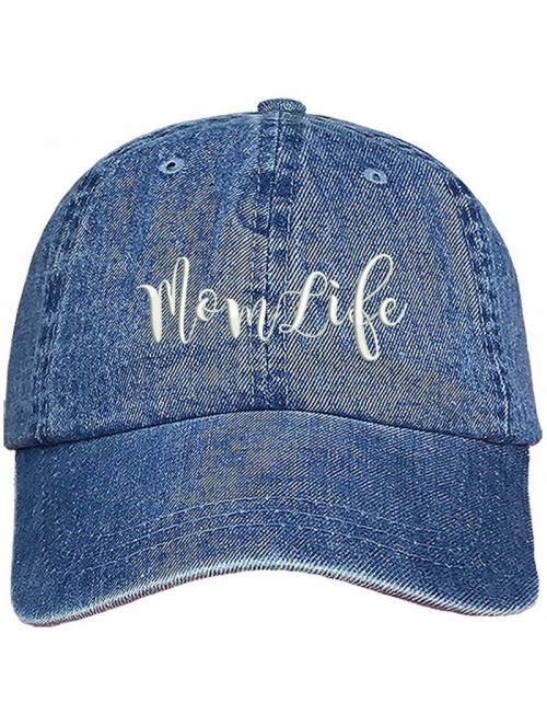 Baseball Caps Mom Life Dad Hat Mom Baseball Hat - Denim - CL18D4ZUTA6 $21.98