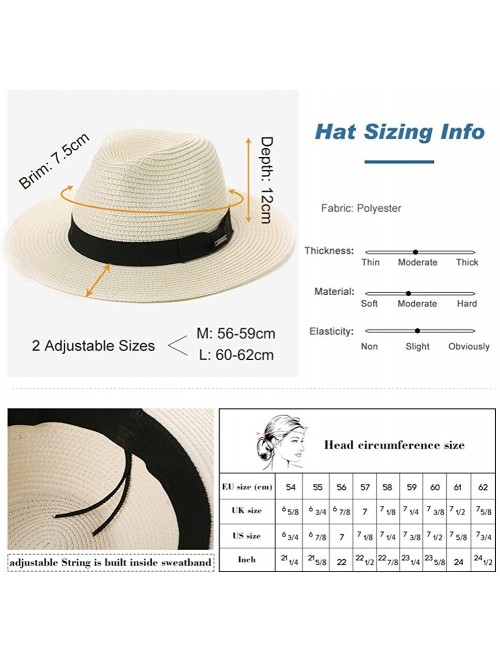 Fedoras Packable Straw Fedora Panama Sun Summer Beach Hat Cuban Trilby Men Women 55-61cm - 00715-natural - CG18R2DR0NT $22.59