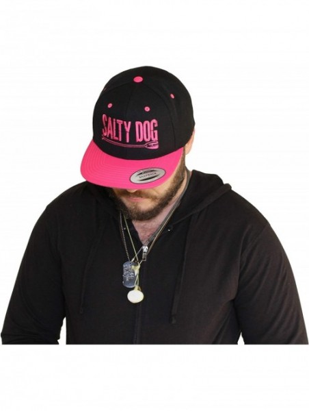 Baseball Caps Retro Men's Classic Flat Bill Snapback Baseball Cap Hat - Neon Pink - C3194AN4IY5 $19.47