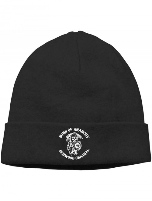 Skullies & Beanies Mens & Womens Sons Of Anarchy Season Skull Beanie Hats Winter Knitted Caps Soft Warm Ski Hat Black - Black...