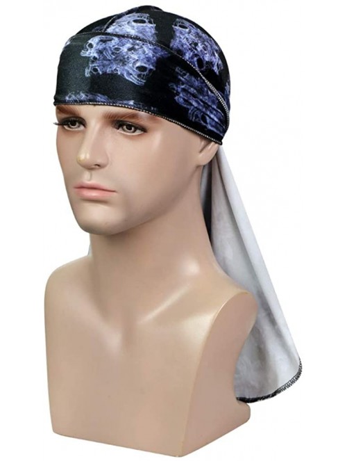 Skullies & Beanies Luxury Textile Printing Du-rag - Silky Velvet Durag Headwraps with Extra Long Tail and Wide Straps for 360...