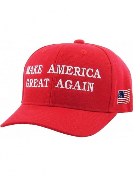 Baseball Caps Make America Great Again Our President Donald Trump Slogan with USA Flag Cap Adjustable Baseball Hat Red - C718...