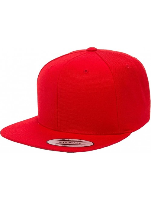 Baseball Caps Classic Wool Snapback with Green Undervisor Yupoong 6089 M/T - Red - CN12LC2O5ZR $17.78