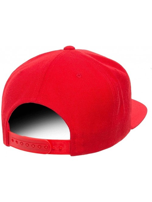 Baseball Caps Classic Wool Snapback with Green Undervisor Yupoong 6089 M/T - Red - CN12LC2O5ZR $17.78