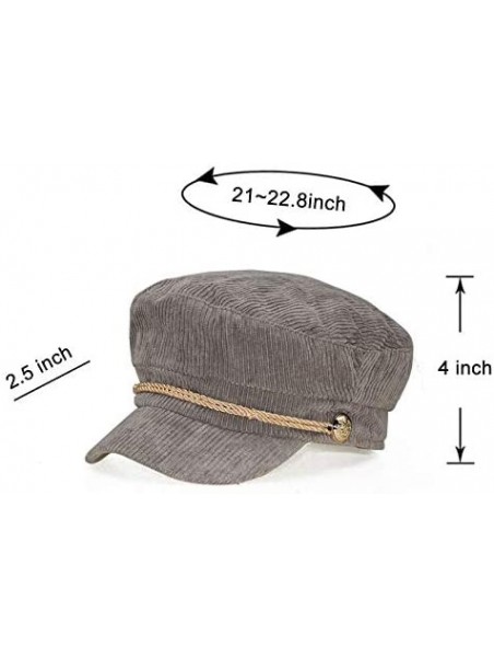 Newsboy Caps Women Ladies Hat Corduroy Captain's Breton Cap Beatles Lennon Newsboy Cadet Black - Pink - CU1947LYTQC $16.97