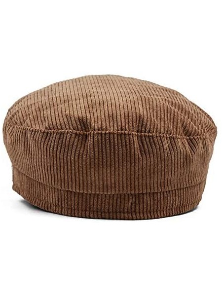 Newsboy Caps Women Ladies Hat Corduroy Captain's Breton Cap Beatles Lennon Newsboy Cadet Black - Pink - CU1947LYTQC $16.97