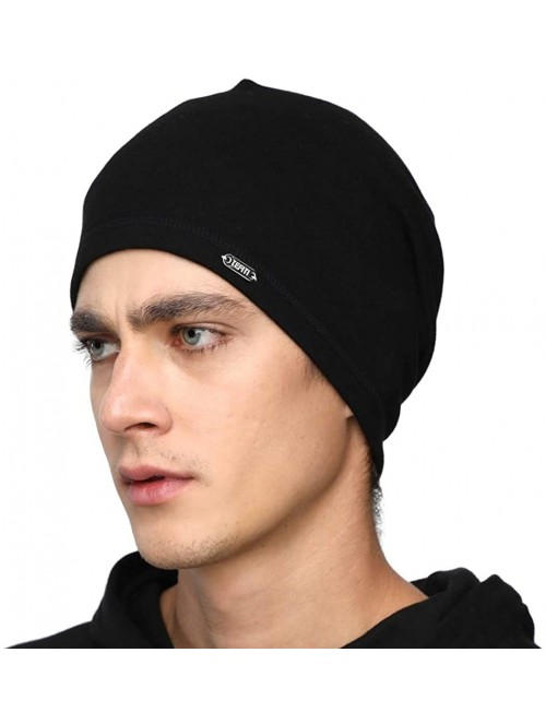 Skullies & Beanies Mens Beanie Hats Slouchy Warm Knit Skull Cap for Men Women Winter Unisex - Black - CU18Y2NAIRC $15.07