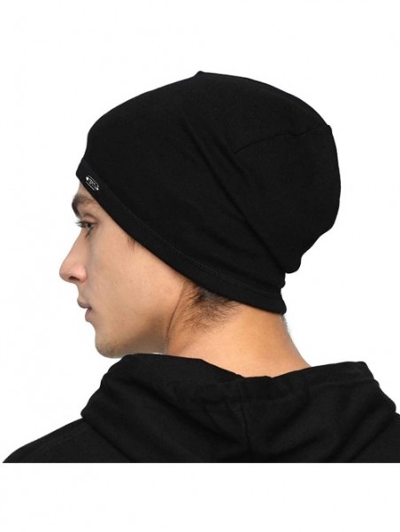 Skullies & Beanies Mens Beanie Hats Slouchy Warm Knit Skull Cap for Men Women Winter Unisex - Black - CU18Y2NAIRC $15.07