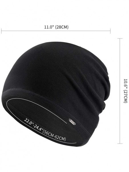 Skullies & Beanies Mens Beanie Hats Slouchy Warm Knit Skull Cap for Men Women Winter Unisex - Black - CU18Y2NAIRC $15.07