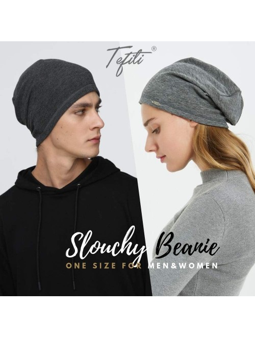 Skullies & Beanies Mens Beanie Hats Slouchy Warm Knit Skull Cap for Men Women Winter Unisex - Black - CU18Y2NAIRC $15.07