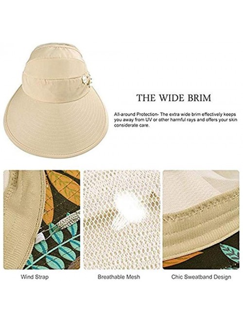 Sun Hats Women Fashion Print Breathable Fastening Tape Sunscreen Sun Cap Sun Hat Sun Hats - Beige - C118TA3XG9C $11.52