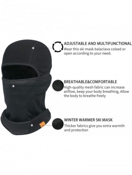 Balaclavas Balaclava Windproof Weather Snowboarding Motorcycling - 2 Pack Pure Black - CP18YYQ2UW7 $16.91