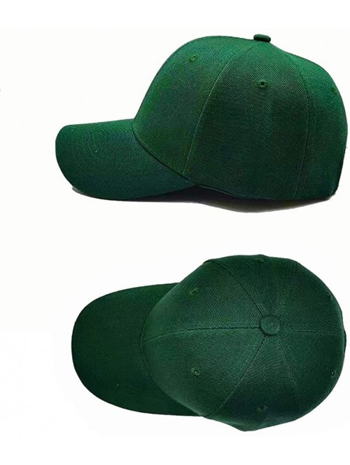 Baseball Caps Baseball Cap for Men Women Adjustable Plain Peaked Cap or Tennis Golf Hat Youth Dad Ball Hat - Green - CD194YTQ...