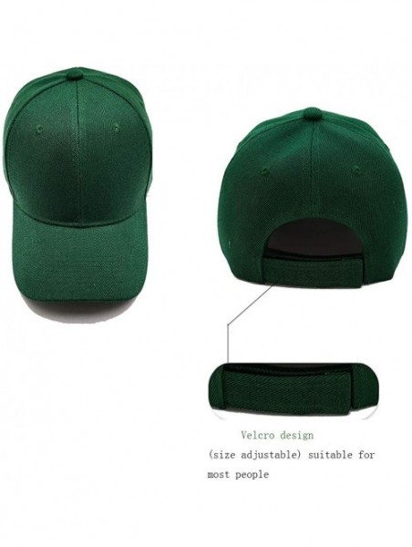 Baseball Caps Baseball Cap for Men Women Adjustable Plain Peaked Cap or Tennis Golf Hat Youth Dad Ball Hat - Green - CD194YTQ...