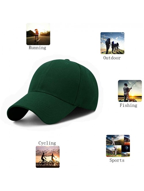 Baseball Caps Baseball Cap for Men Women Adjustable Plain Peaked Cap or Tennis Golf Hat Youth Dad Ball Hat - Green - CD194YTQ...