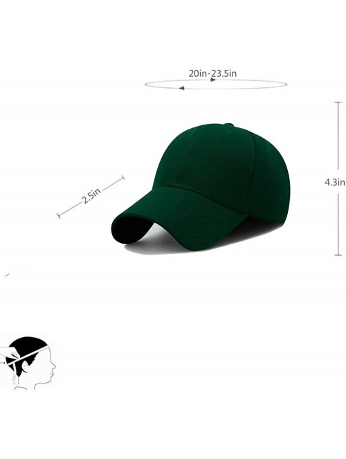 Baseball Caps Baseball Cap for Men Women Adjustable Plain Peaked Cap or Tennis Golf Hat Youth Dad Ball Hat - Green - CD194YTQ...