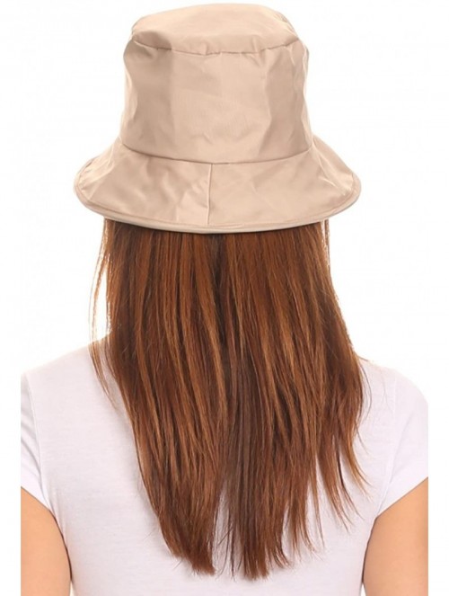 Rain Hats Unisex Twist to Pack Rain Bucket Hat Water Resistant Lightweight - Khaki - CC12I8WTEU5 $13.16