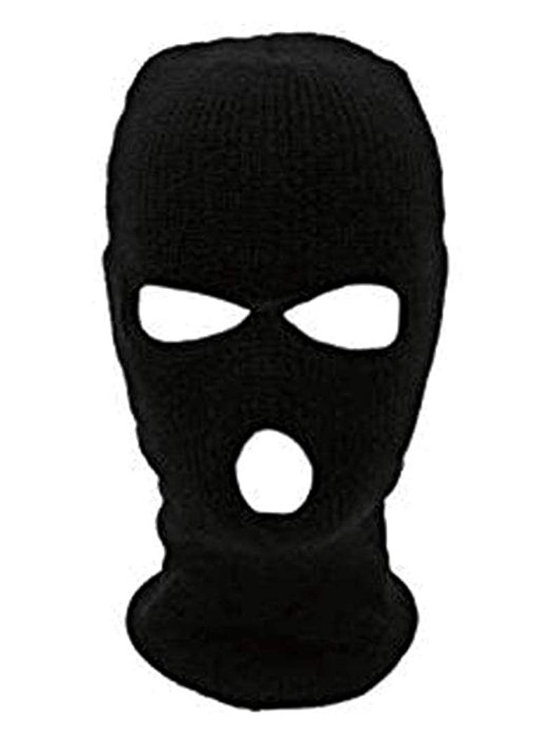 Balaclavas Outdoor Sports Hood 3 Hole Balaclava Windproof Airsoft Protective Mask - Black - CO180U7GQSI $10.50