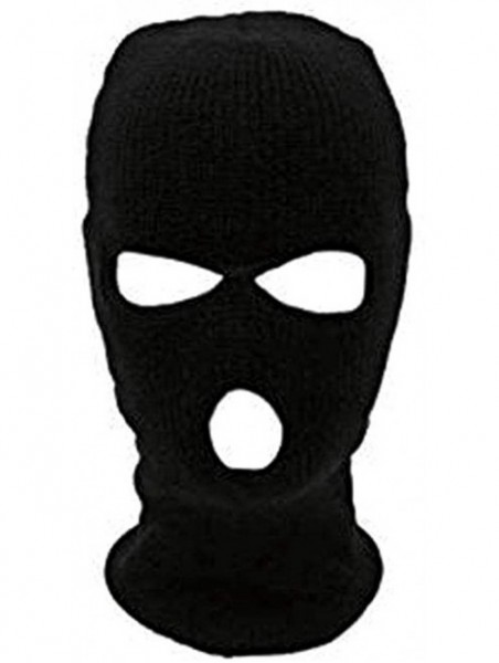 Balaclavas Outdoor Sports Hood 3 Hole Balaclava Windproof Airsoft Protective Mask - Black - CO180U7GQSI $10.50