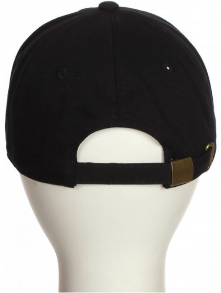 Baseball Caps Customized Letter Intial Baseball Hat A to Z Team Colors- Black Cap White Gold - Letter E - CE18ET55UCW $17.73