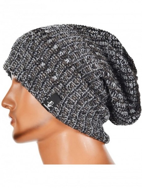 Skullies & Beanies Men's Slouchy Beanie Knit Crochet Rasta Cap for Summer Winter - Mixtz-grey - CP12O62TVYO $15.16