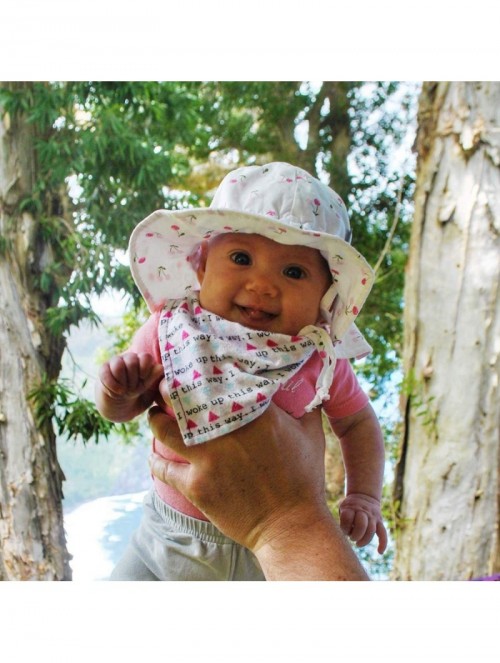 Sun Hats Toddler Sun Hat- GRO-with-Me Adjustable Straps- 50+UPF Natural Cotton Protection - Cherries - CQ18N7N037S $50.92