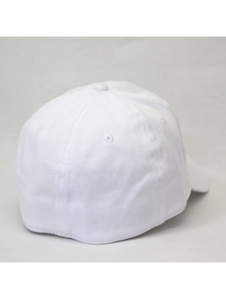 Baseball Caps Vintage Year Stretchable Cotton Flex Six Panel Anti-Odor Sweatband Baseball Cap - White - CX182AXNUQO $17.28