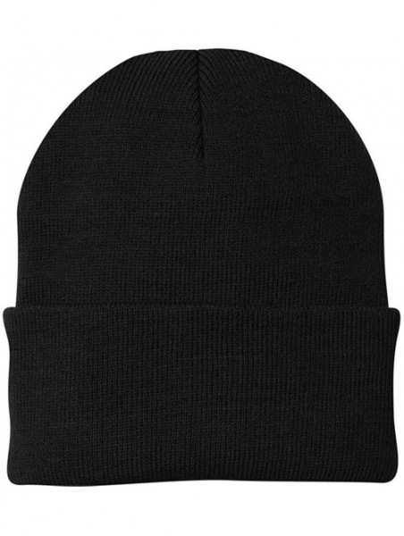 Skullies & Beanies Knit Beanie Caps in 24 - Black - CY11APLGOPF $18.54