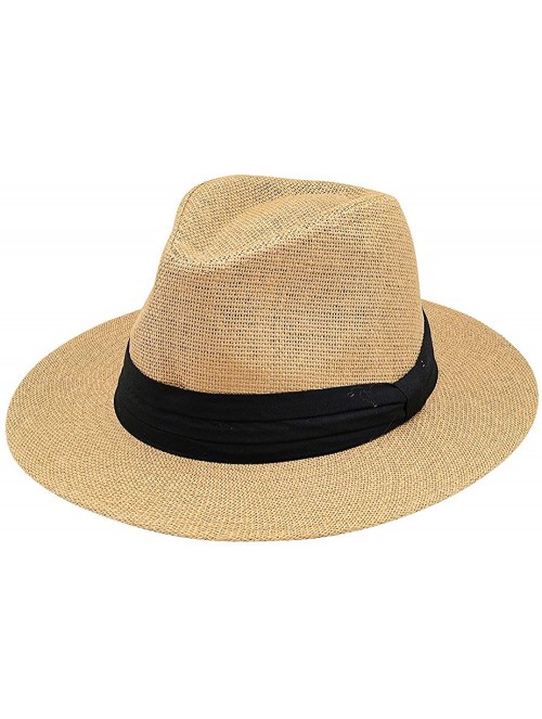 Fedoras Riley - Panama Fedora Hat - Sun Hat - Vintage Inspired - Sun Protection - Fashionable - Natural - CF18XK9YKTI $34.25
