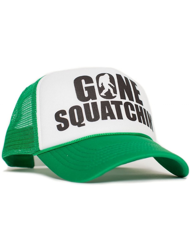 Baseball Caps Gone Squatchin' Unisex-Adult Trucker Hat - Green/White - C411FOMR9B9 $21.54