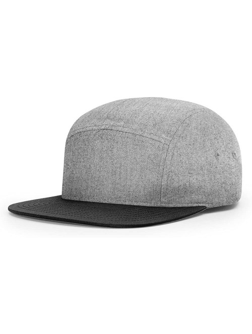 Baseball Caps 5 Panel Strapback Blank Baseball Cap OSFA HAT - Heather Grey/Black - CW1873MEXTH $17.68