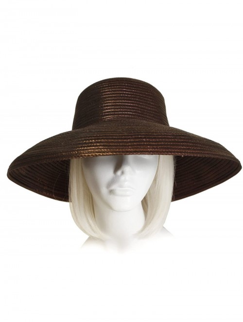 Sun Hats Mr. Song Millinery Satin-CRIN Wide Tiffany Brim Hat Body - Assorted Colors (UNTRIMMED HAT ONLY) 123 - Brown - CR18O8...