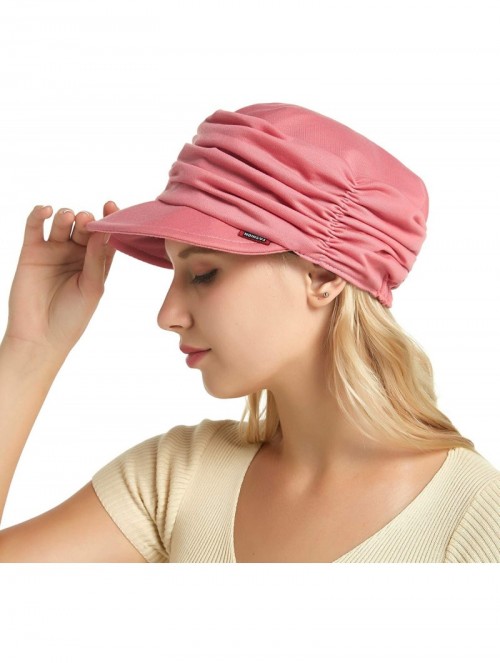 Skullies & Beanies Fashion Hat Cap with Brim Visor for Woman Ladies- Best for Daily Use - Pink - CX18TO7DKWD $15.69