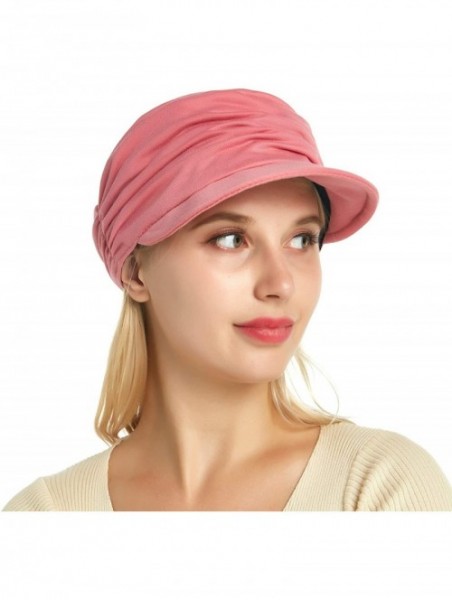 Skullies & Beanies Fashion Hat Cap with Brim Visor for Woman Ladies- Best for Daily Use - Pink - CX18TO7DKWD $15.69