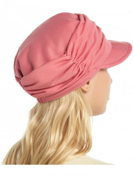 Skullies & Beanies Fashion Hat Cap with Brim Visor for Woman Ladies- Best for Daily Use - Pink - CX18TO7DKWD $15.69