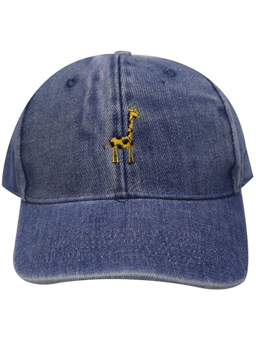 Baseball Caps Giraffe Cotton Baseball Dad Caps - Denim - CE12MX0GHS8 $16.62