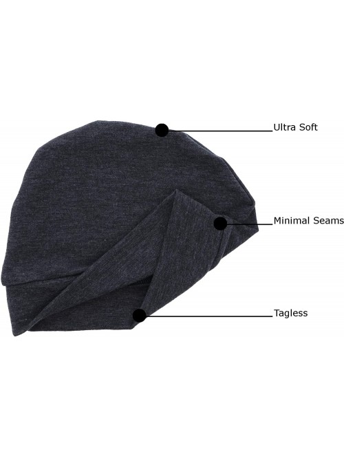 Skullies & Beanies Chemo Beanie Sleep Cap with Pink and Gold Flower - Dark Heather Grey - CM1825QSEMM $14.04