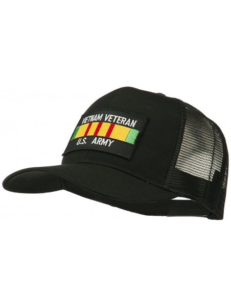 Baseball Caps Vietnam Army Veteran Patched Mesh Cap - Black - CF11Q3SOVH3 $21.60