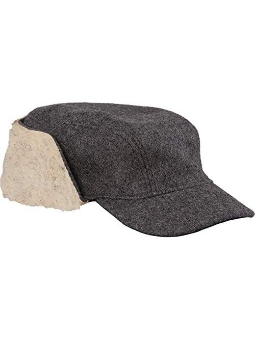 Newsboy Caps Bergland Cap - Men's Winter Guide Hat with Ear Flaps - Charcoal - CV12BIYWPXD $61.33