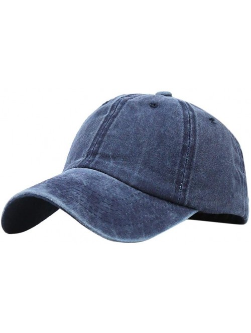 Baseball Caps Ponytail Baseball Cap Hat Ponytail Messy Buns Trucker Plain Baseball Visor Cap Unisex Hat (Blue) - Blue - CC18S...