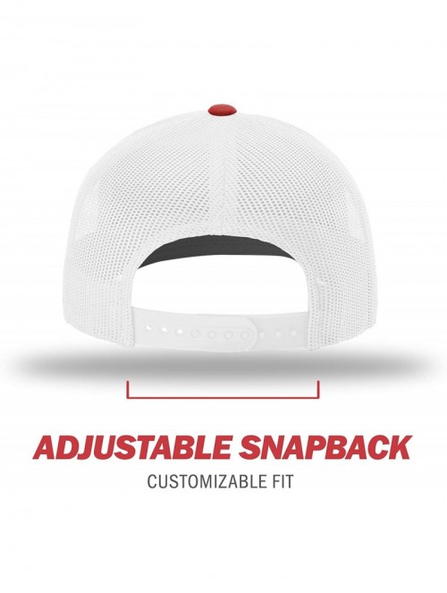 Baseball Caps Richardson Unisex 112 Trucker Adjustable Snapback Baseball Cap- Split Red/White- One Size Fits Most - C011IMGJK...